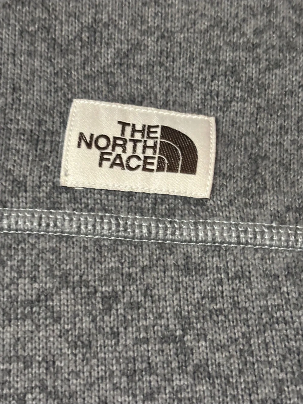 North face grey quarter zip pullover high neck fleece layer arm pocket active L